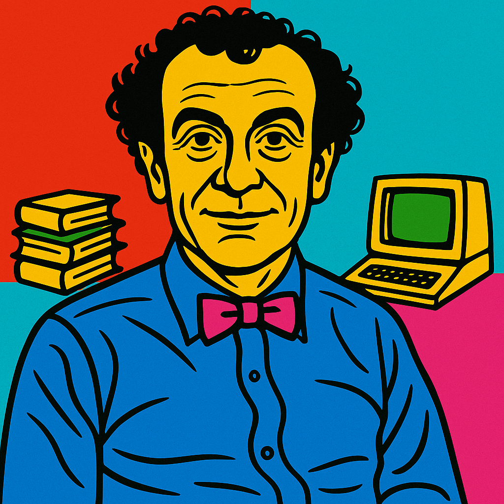 Pop art portrait in the style of Andy Warhol with bold colors and flat graphic shapes